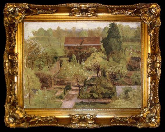 framed  Christian Friedrich Gille Garden, ta009-2